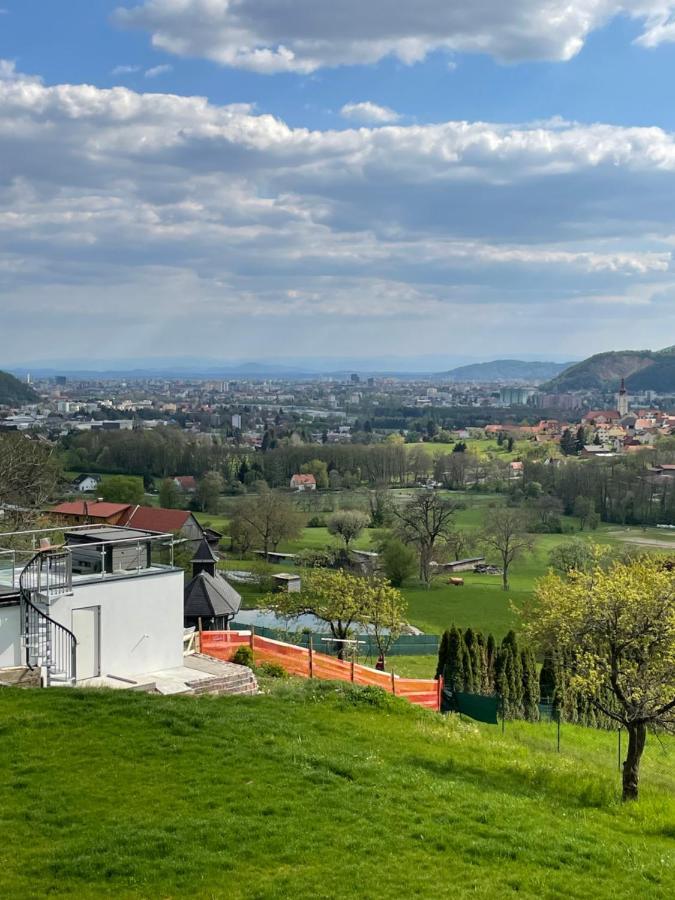 Uriges Bauernhaus mit Blick auf Graz Exterior foto